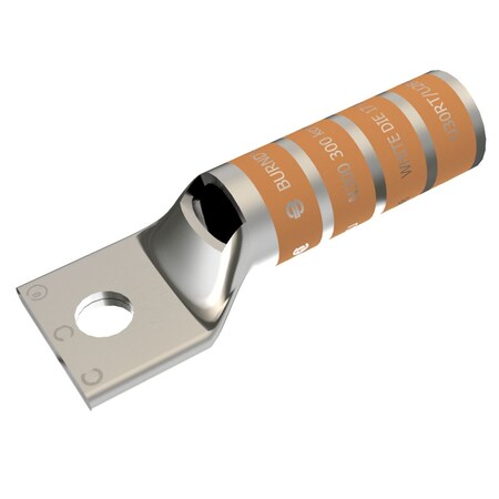 Burndy Cu Tubing HYLUG (One Hole Code), 1 Hole with Inspection Window, 3/0 AW YAZ27TC12